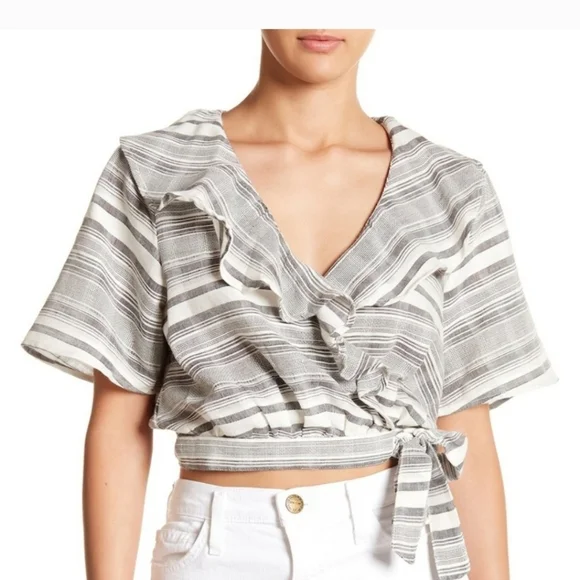 Striped Black and White Women's Top - Picture 6 of 6